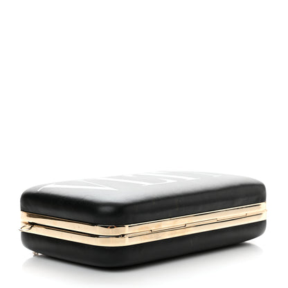 Valentino Garavani Calfskin VLTN Minaudiere Chain Clutch Black 4 of 11