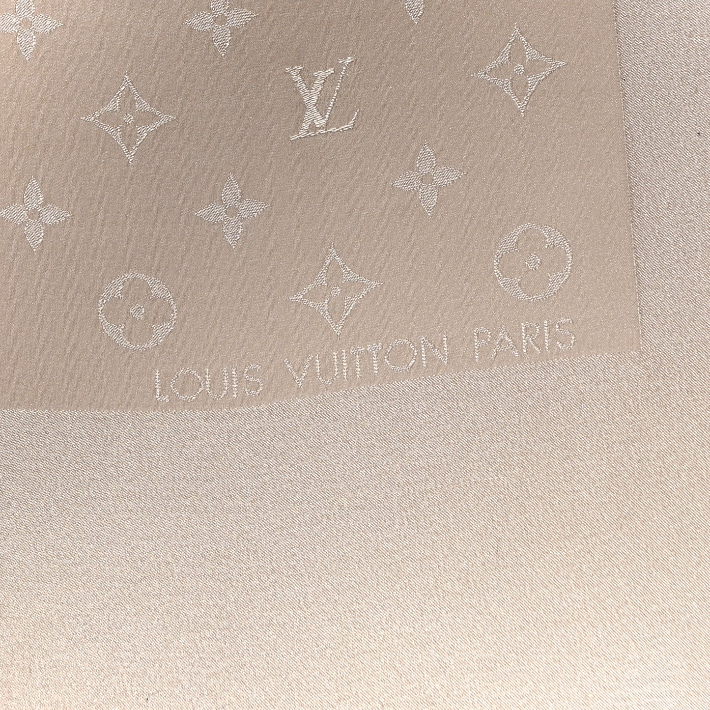 Silk Monogram Shawl Beige