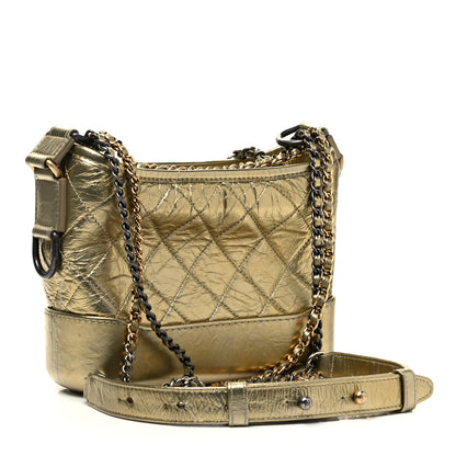 Chanel Metallic Aged Calfskin Quilted Small Gabrielle Hobo Gold 4 of 10