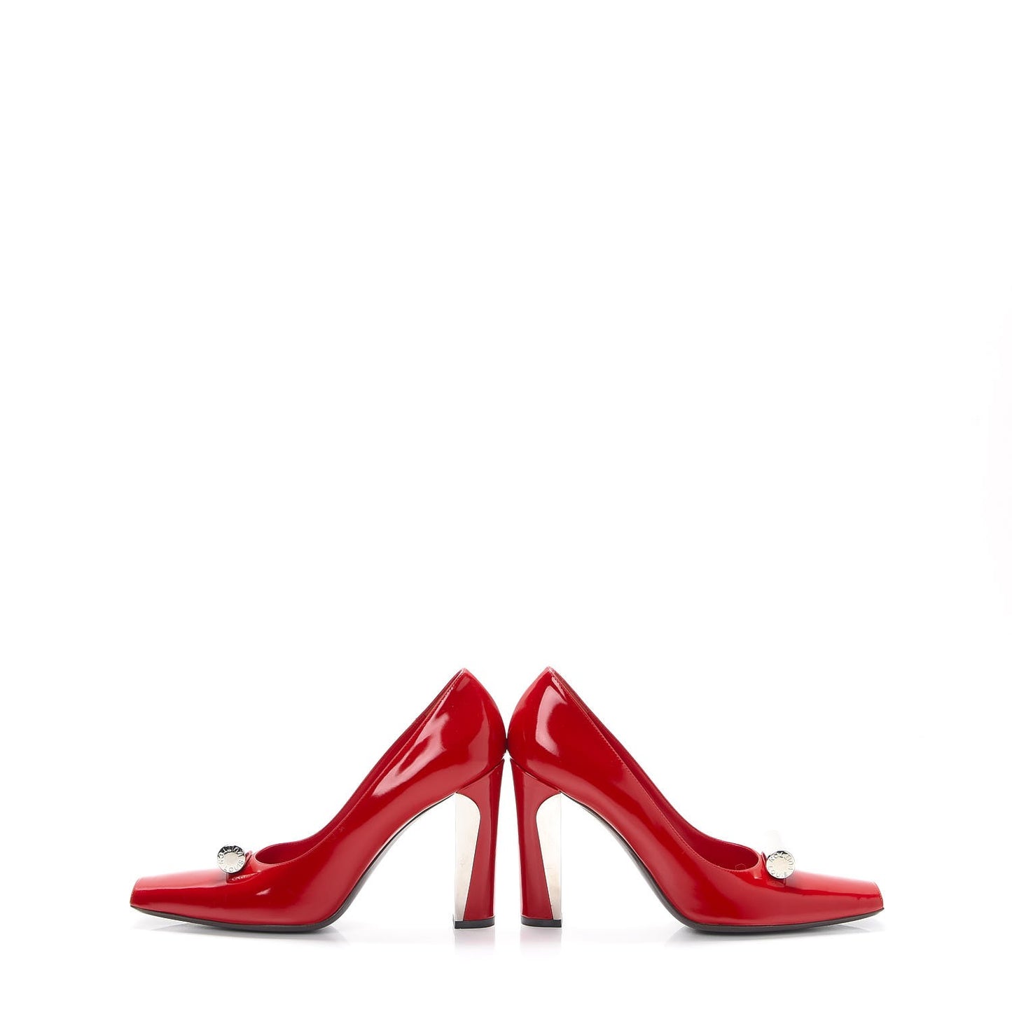 Patent Pumps 38.5 Red Silver
