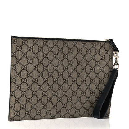 Gucci GG Supreme Monogram Tiger Zip Wristlet Pouch Beige 2 of 4