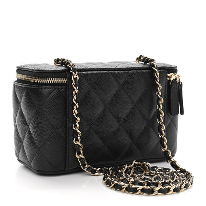 Chanel Caviar Quilted Small Vanity Case With Chain Black 3 of 11