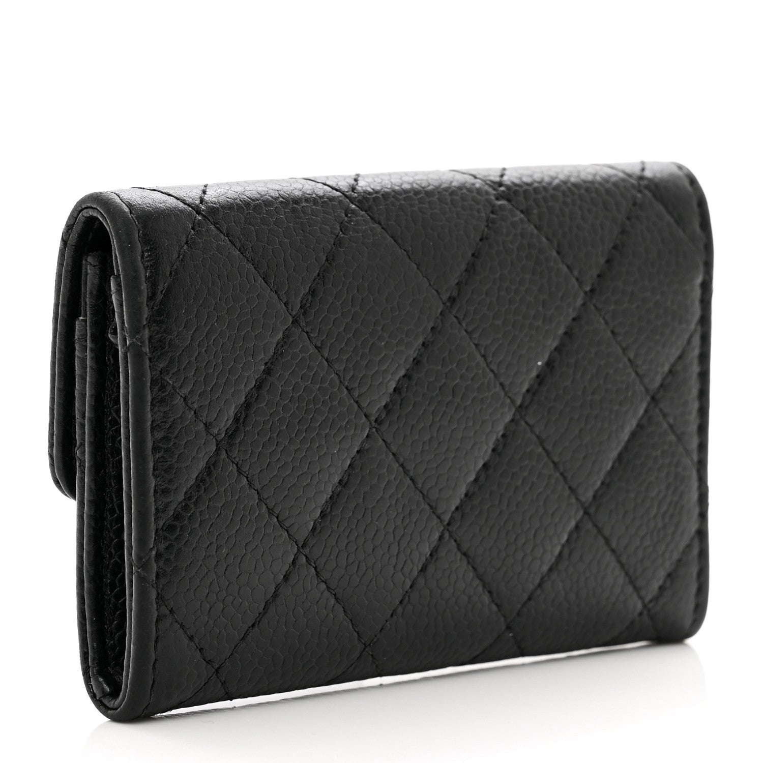 Chanel Caviar Quilted Flap Card Holder Wallet Black 3 of 9