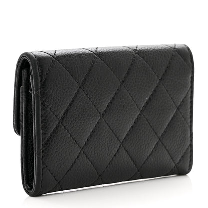 Chanel Caviar Quilted Flap Card Holder Wallet Black 3 of 9