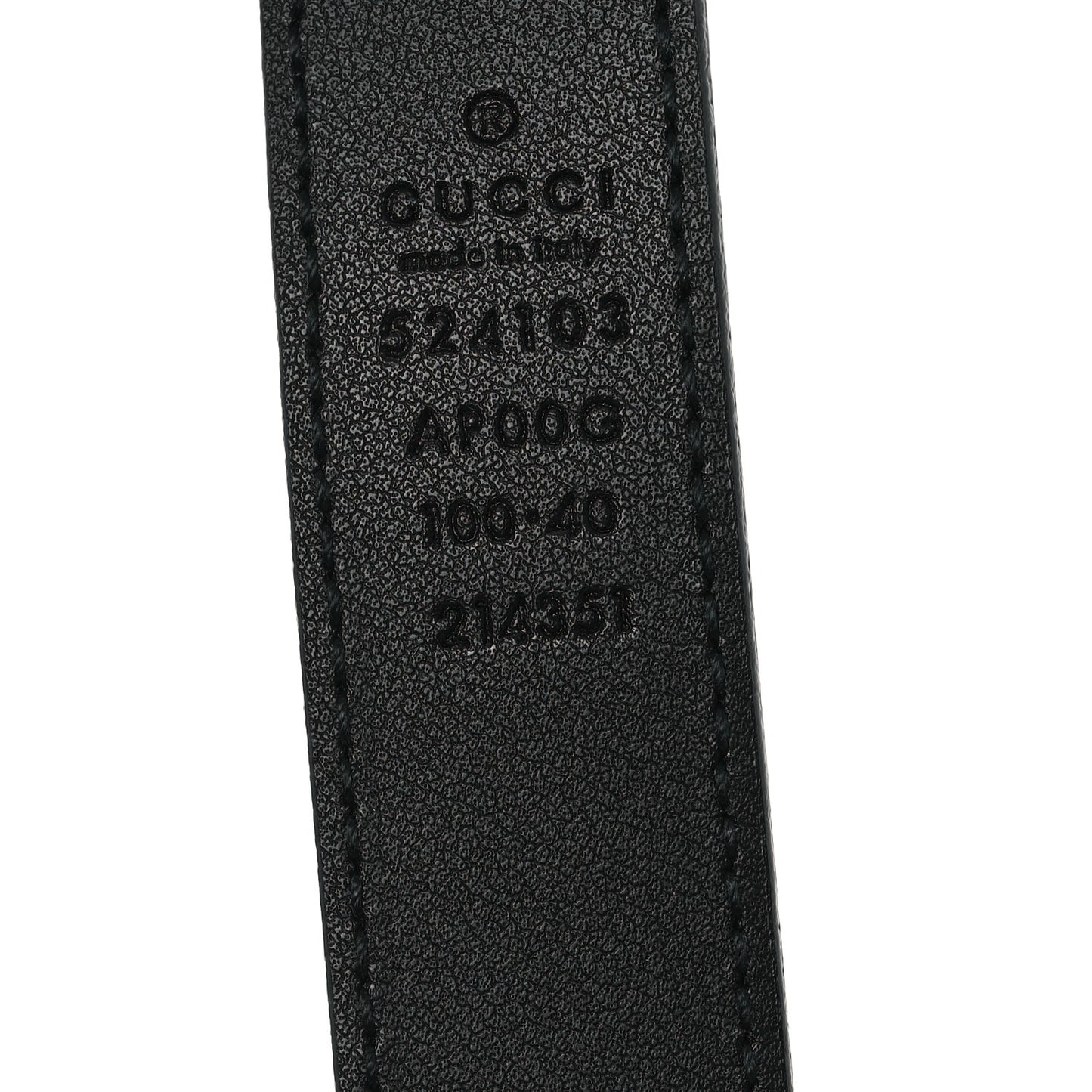Moon Calfskin Torchon Double G 25mm Belt 100 40 Black