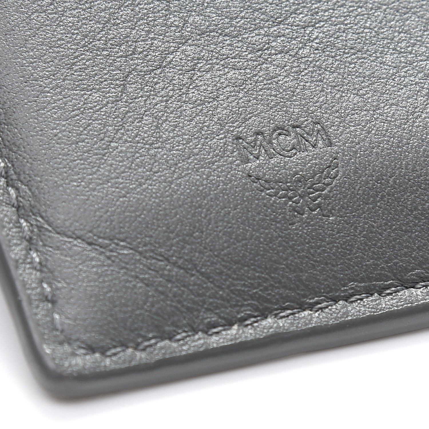 MCM Calfskin Ottomar Monogram Bi-Fold Wallet Charcoal 6 of 7