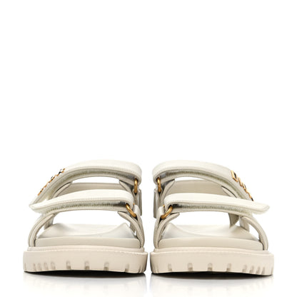 Christian Dior Lambskin Dioract 10mm Sandals 35.5 Off White 2 of 4