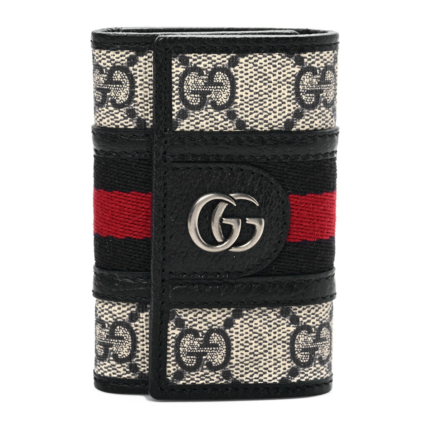 GG Supreme Monogram Web Ophidia 6 Key Holder Case Beige Blue