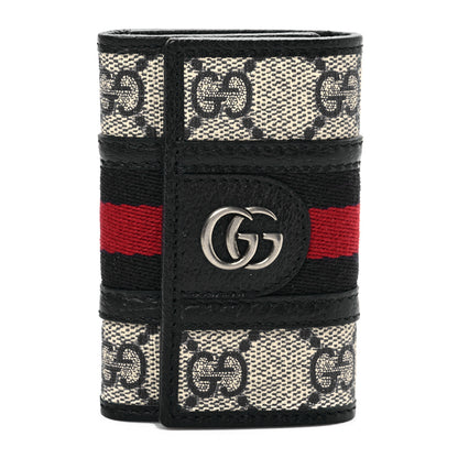 Gucci GG Supreme Monogram Web Ophidia 6 Key Holder Case Beige Blue 1 of 7