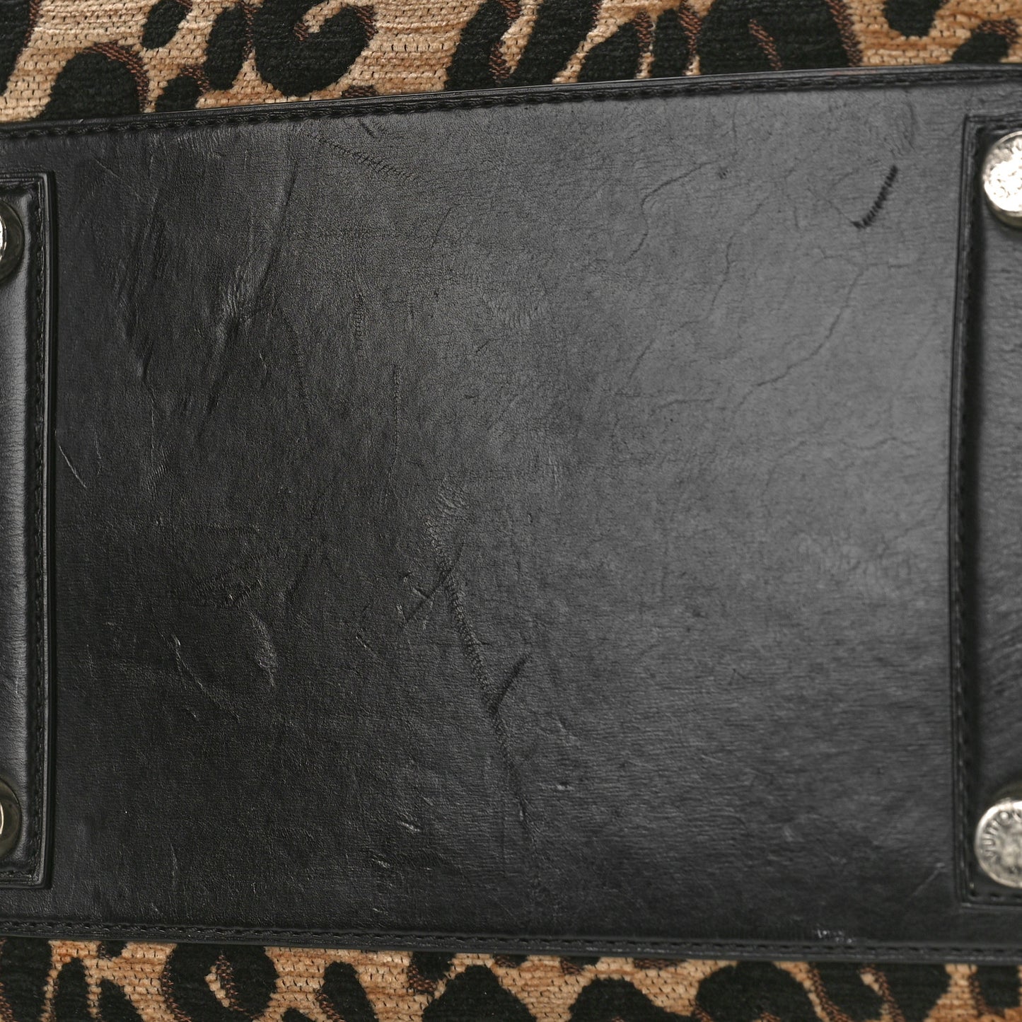 Jacquard Velvet Leopard Print Stephen Sprouse North South Bag Black