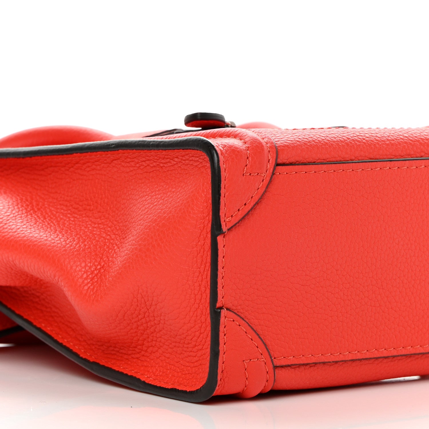 Celine Drummed Calfskin Nano Luggage Coquelicot 9 of 13