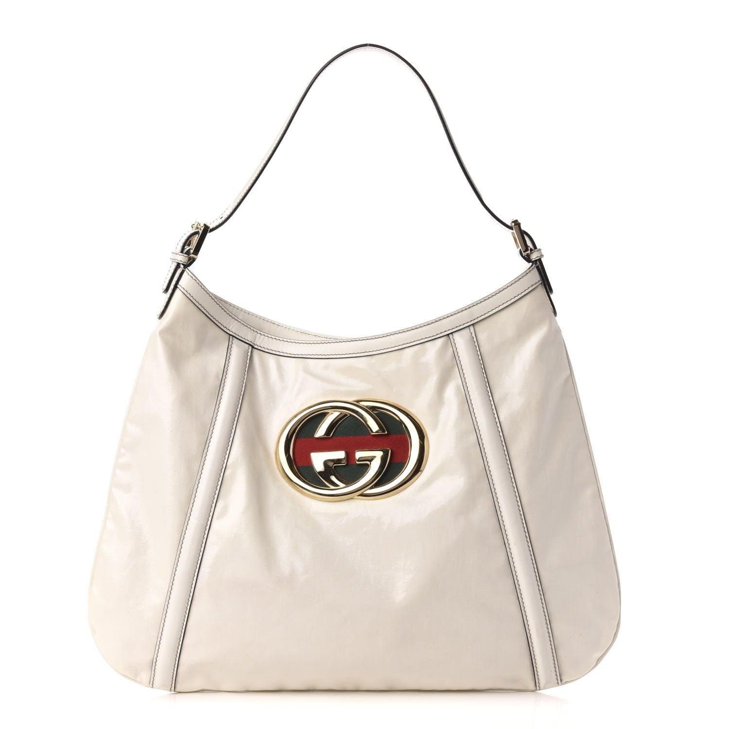 Gucci Dialux Medium Britt Shoulder Bag Off White 1 of 13