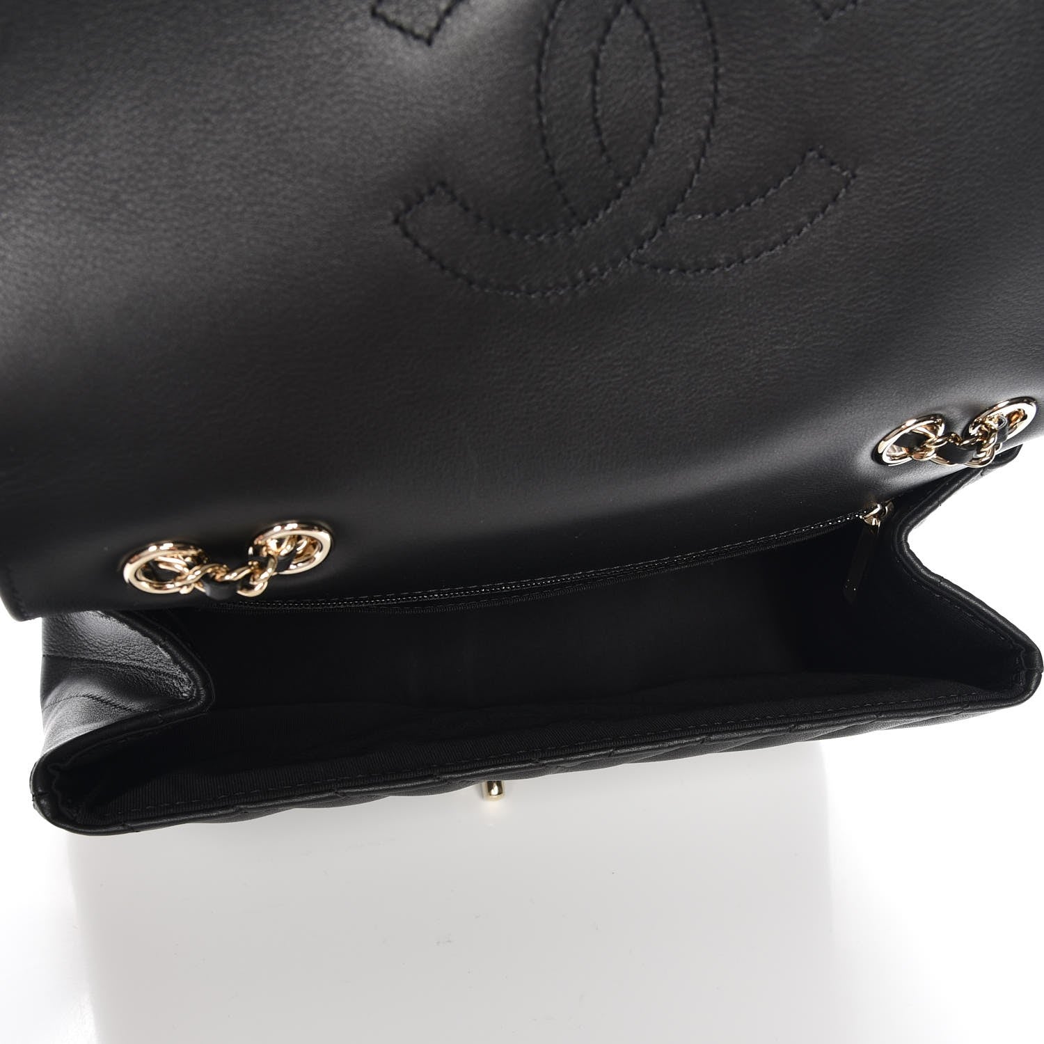 Chanel Calfskin Chevron Quilted Small Statement Flap Black 5 of 8