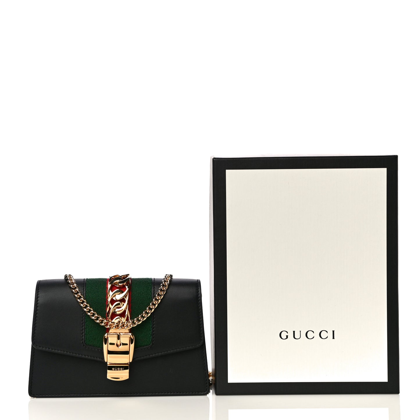 Calfskin Super Mini Sylvie Chain Shoulder Bag Black