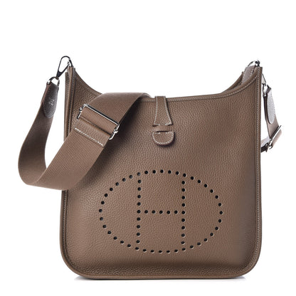 Hermes Taurillon Clemence Evelyne III PM Etoupe 1 of 8