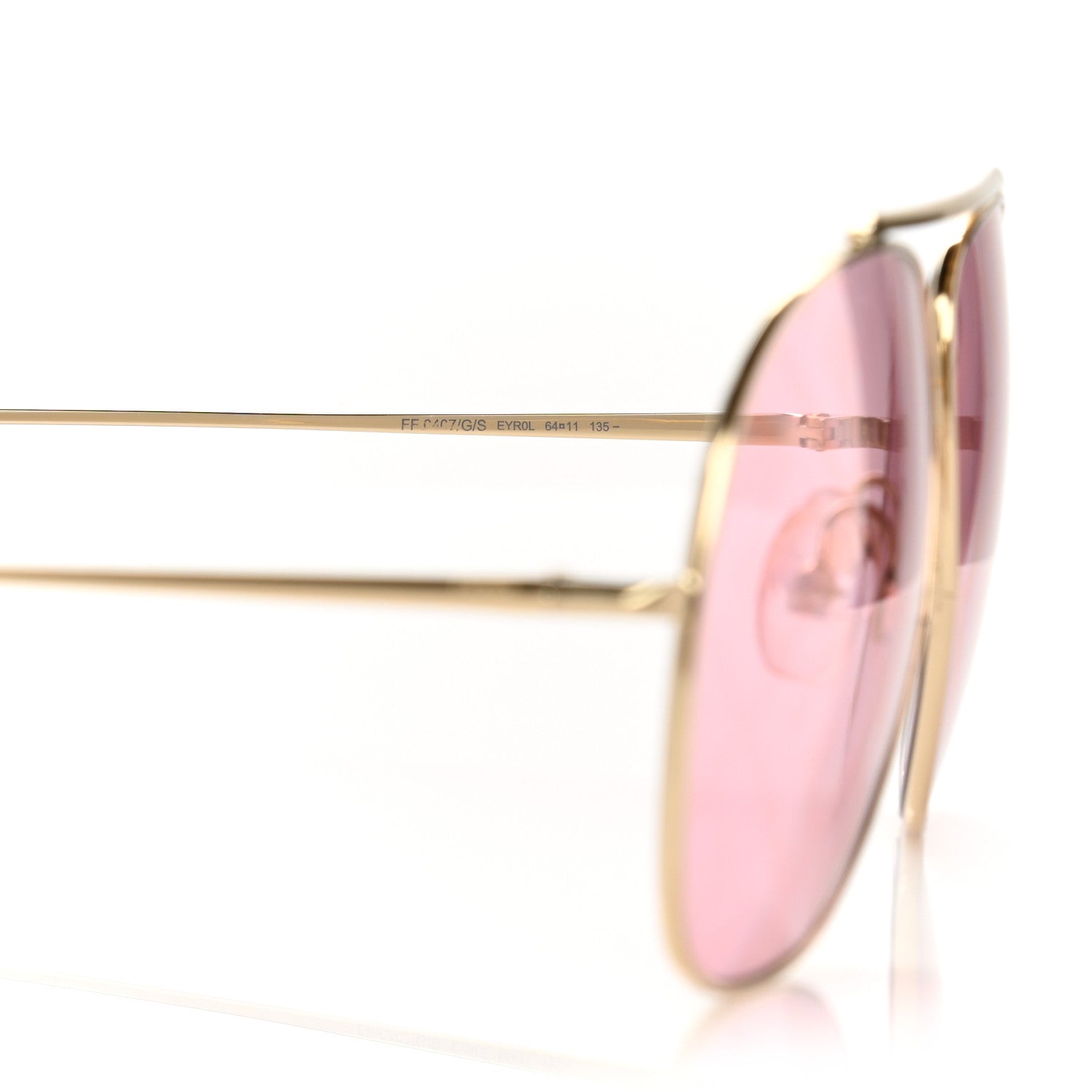 Fendi Metal FF Family Aviator Sunglasses FF0407 Pink 6 of 7