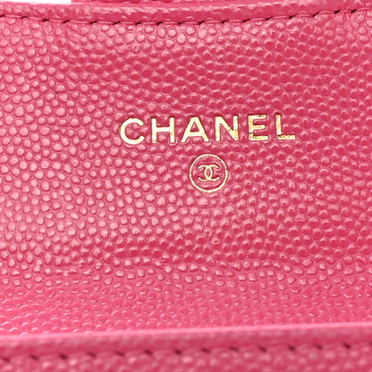 Chanel Caviar Quilted Flap Card Holder Wallet Pink 6 of 13