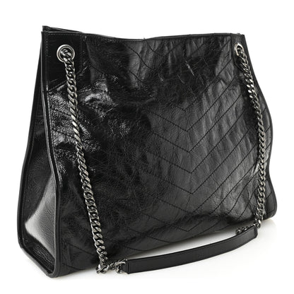 Saint Laurent Crinkled Calfskin Matelasse Monogram Large Niki Shopper Tote Black 3 of 10