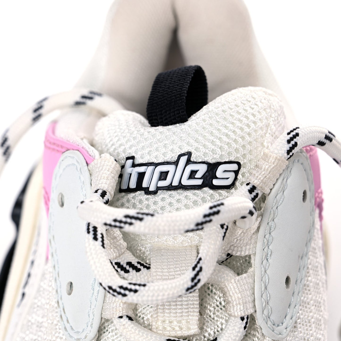 Fabric Mesh Washed Effect Womens Triple S Sneakers 38 Pink White Blue