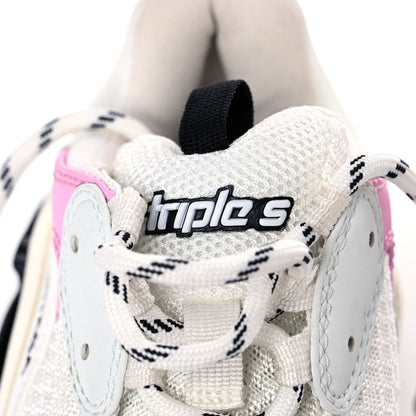 Balenciaga Fabric Mesh Washed Effect Womens Triple S Sneakers 38 Pink White Blue 8 of 13