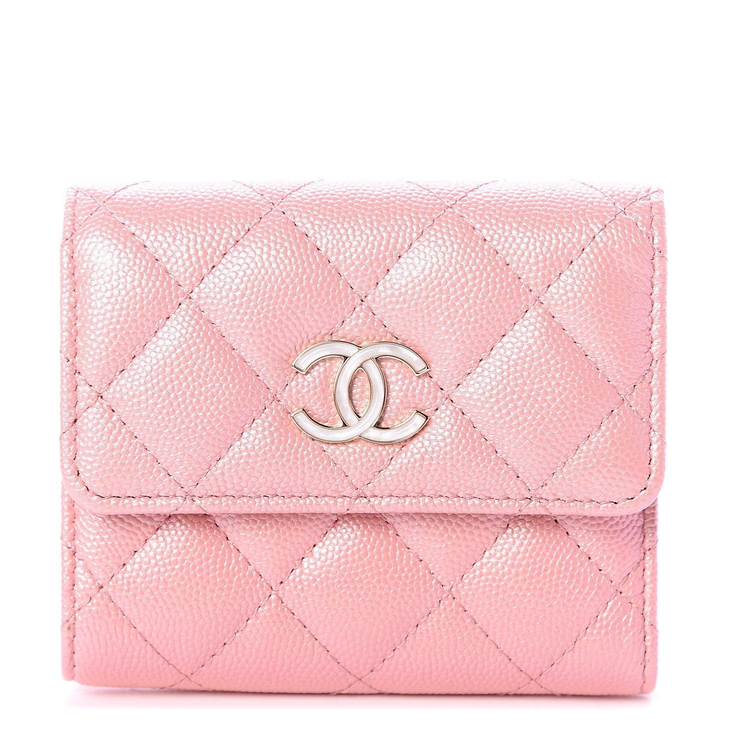 Chanel Iridescent Caviar Quilted Small Flap Wallet Rose Pink 1 of 6