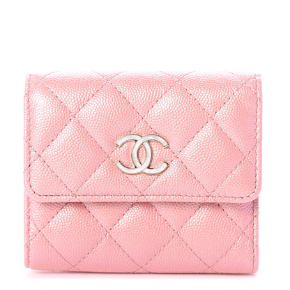 Chanel Iridescent Caviar Quilted Small Flap Wallet Rose Pink 1 of 6