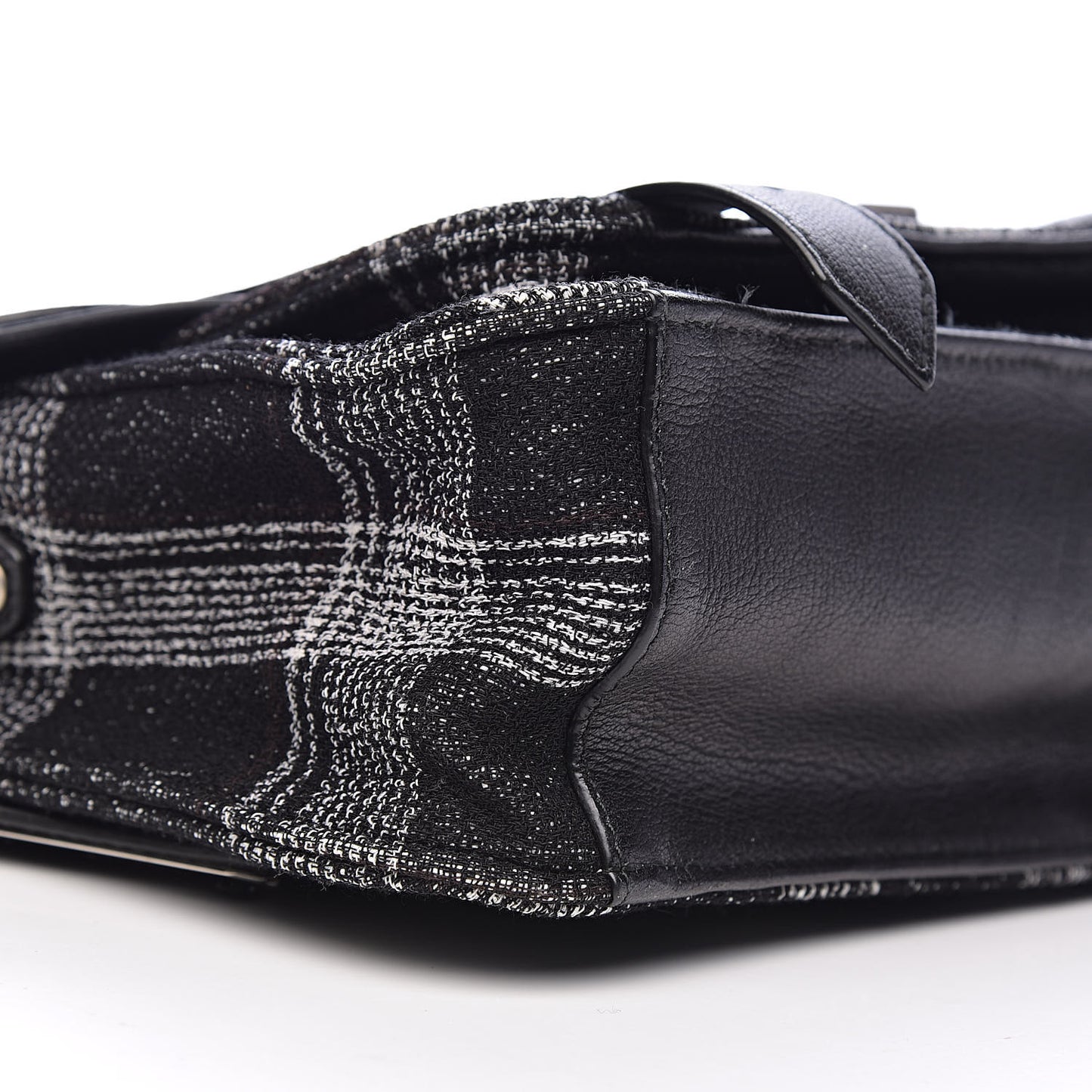 Jacquard Plaid Tiny PS1 Satchel Black White