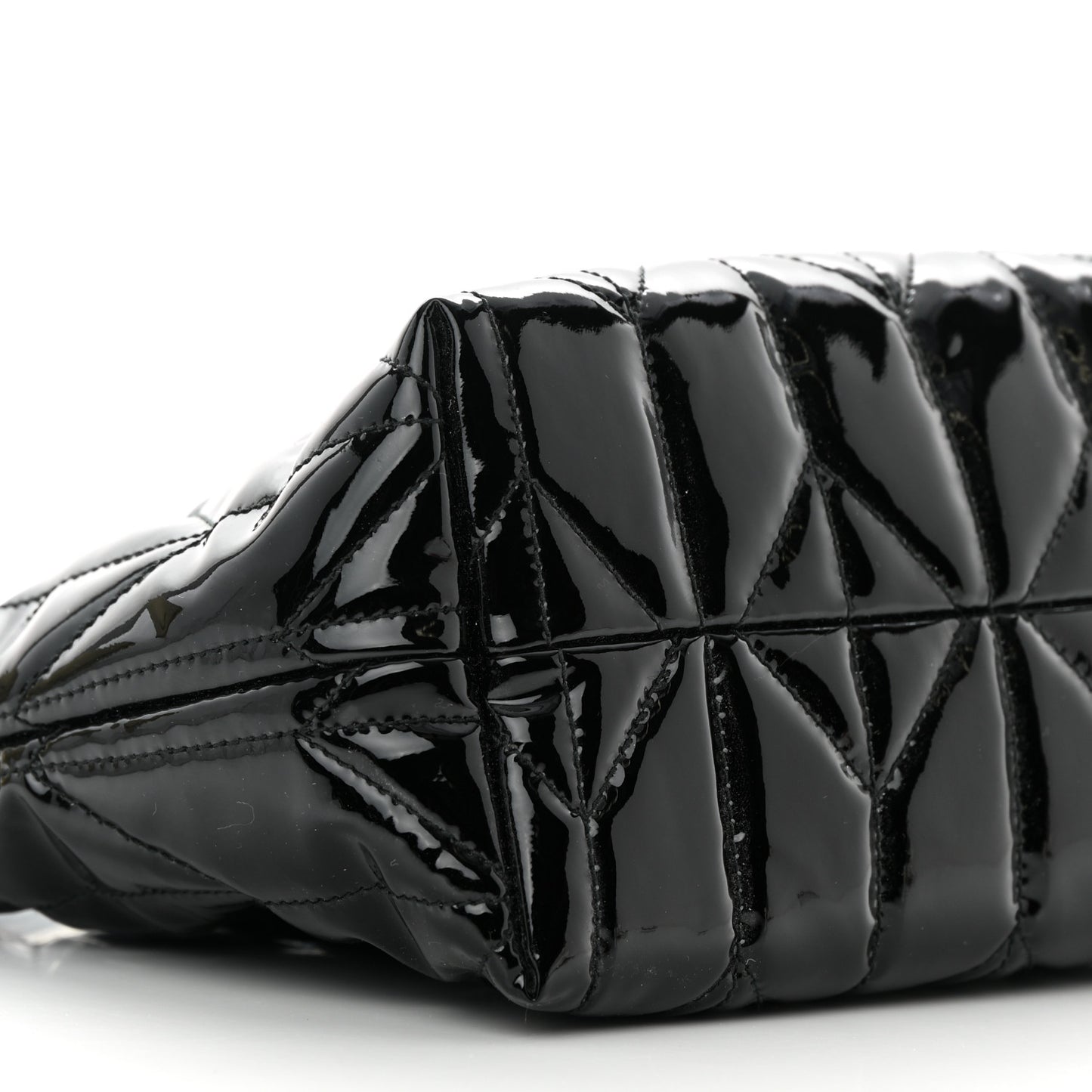 Iridescent Fabric Quilted Mini Spirit Ciré Bag Black