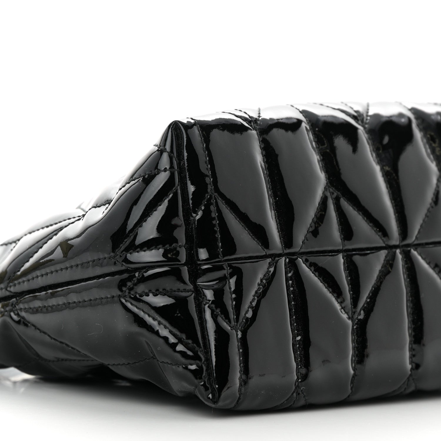 Miu Miu Iridescent Fabric Quilted Mini Spirit Ciré Bag Black 10 of 12