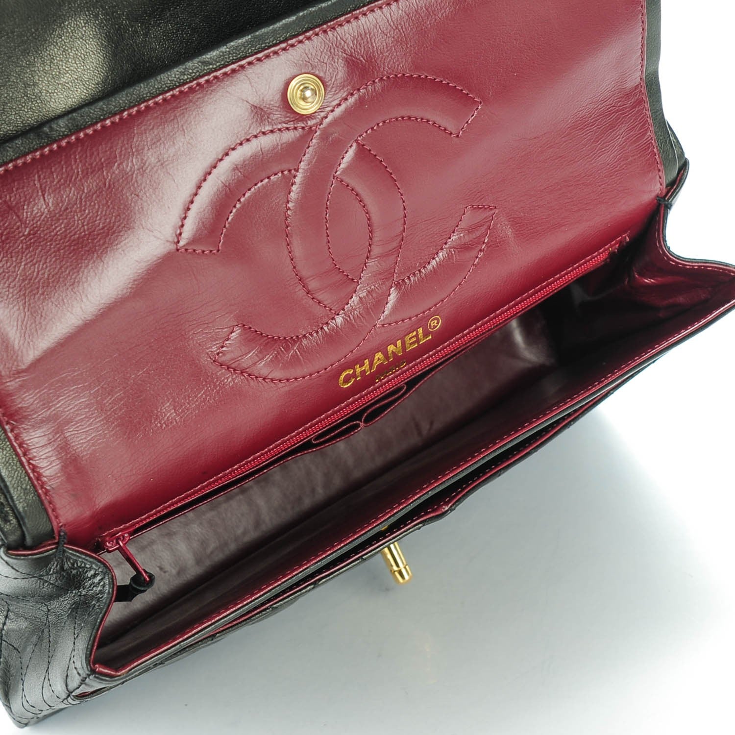 Chanel Lambskin Quilted Medium Double Flap Black 7 of 8