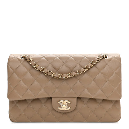 Chanel Caviar Quilted Medium Double Flap Beige 1 of 10