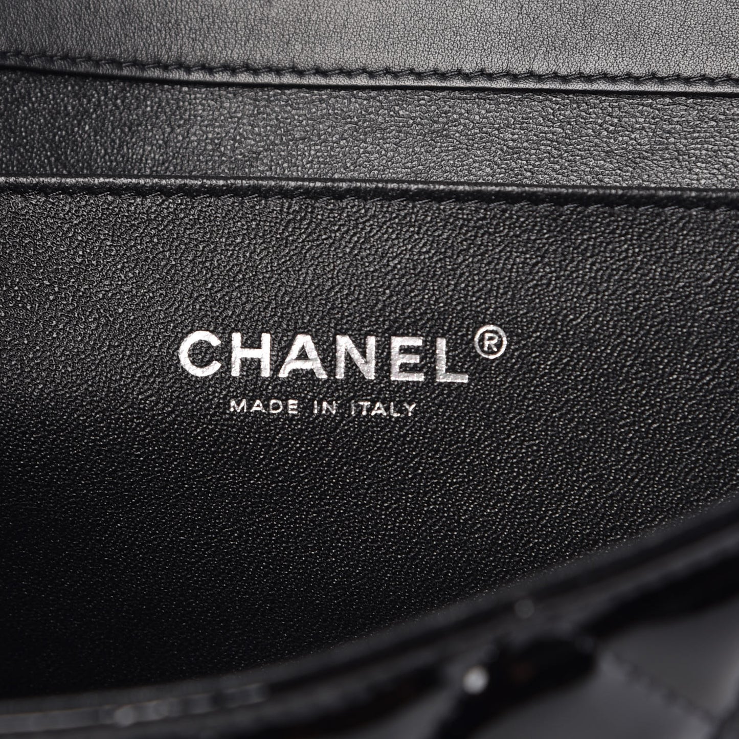 Patent Quilted Clutch with Chain Flap Black