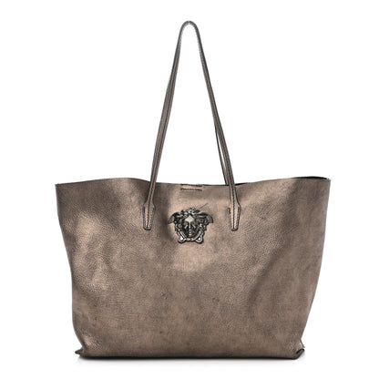 Versace Metallic Calfskin Palazzo Medusa Tote Bronze 3 of 13