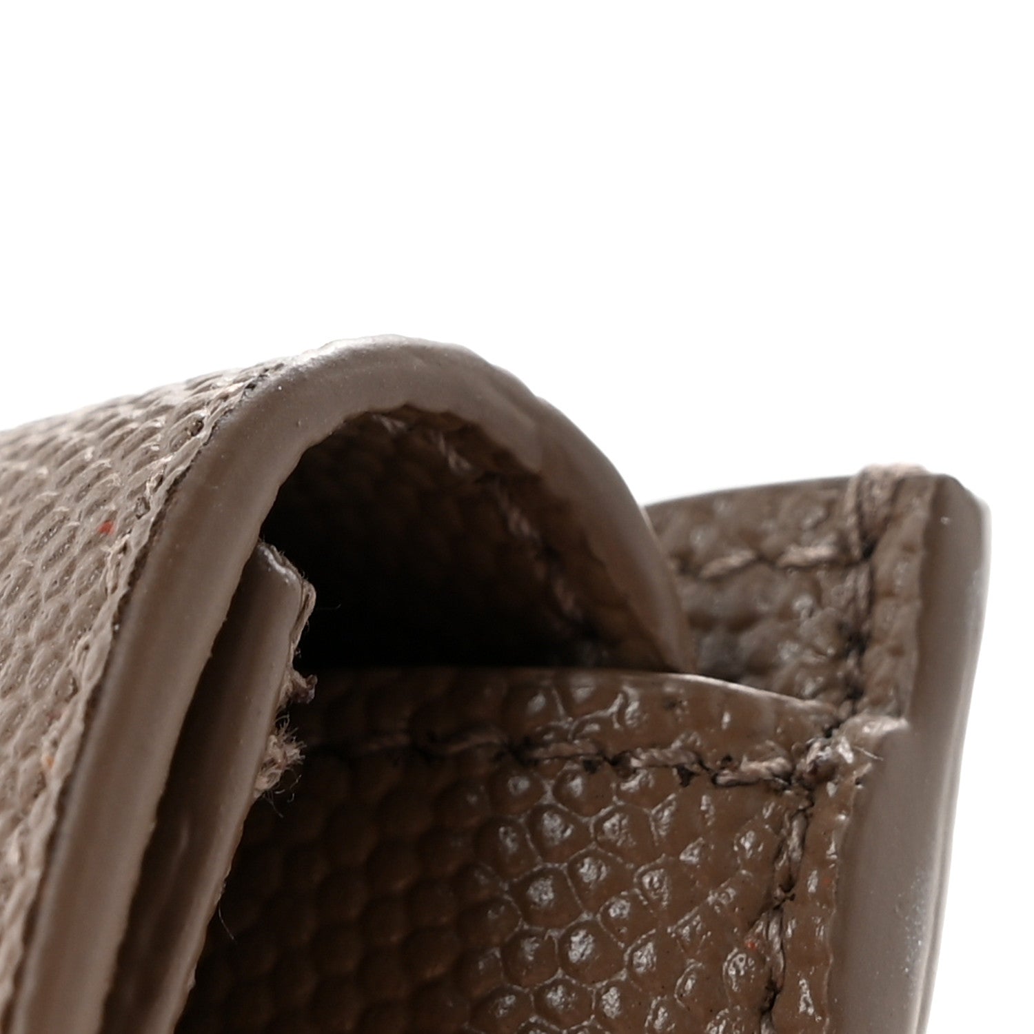 Saint Laurent Grain De Poudre Uptown Monogram Card Case Dark Beige 8 of 9