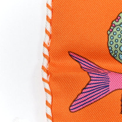 Hermes Silk Sur Mon Nuage Scarf 90 Orange Gris Clair Multicolore 7 of 10