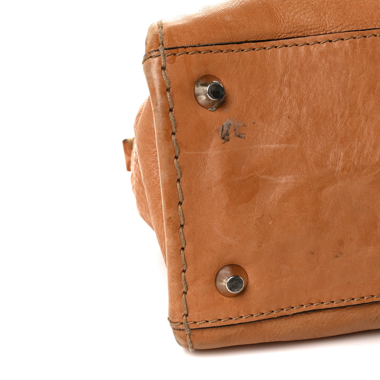 Calfskin Edith Satchel Beige