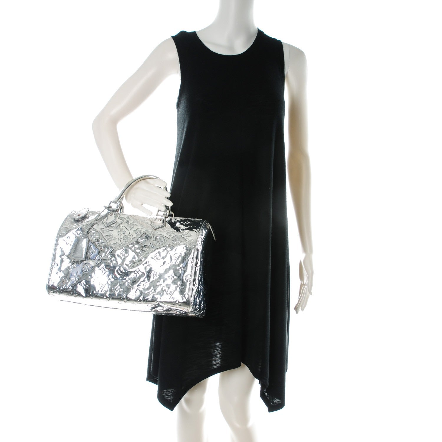 Louis Vuitton Monogram Miroir Speedy 30 Silver 2 of 9