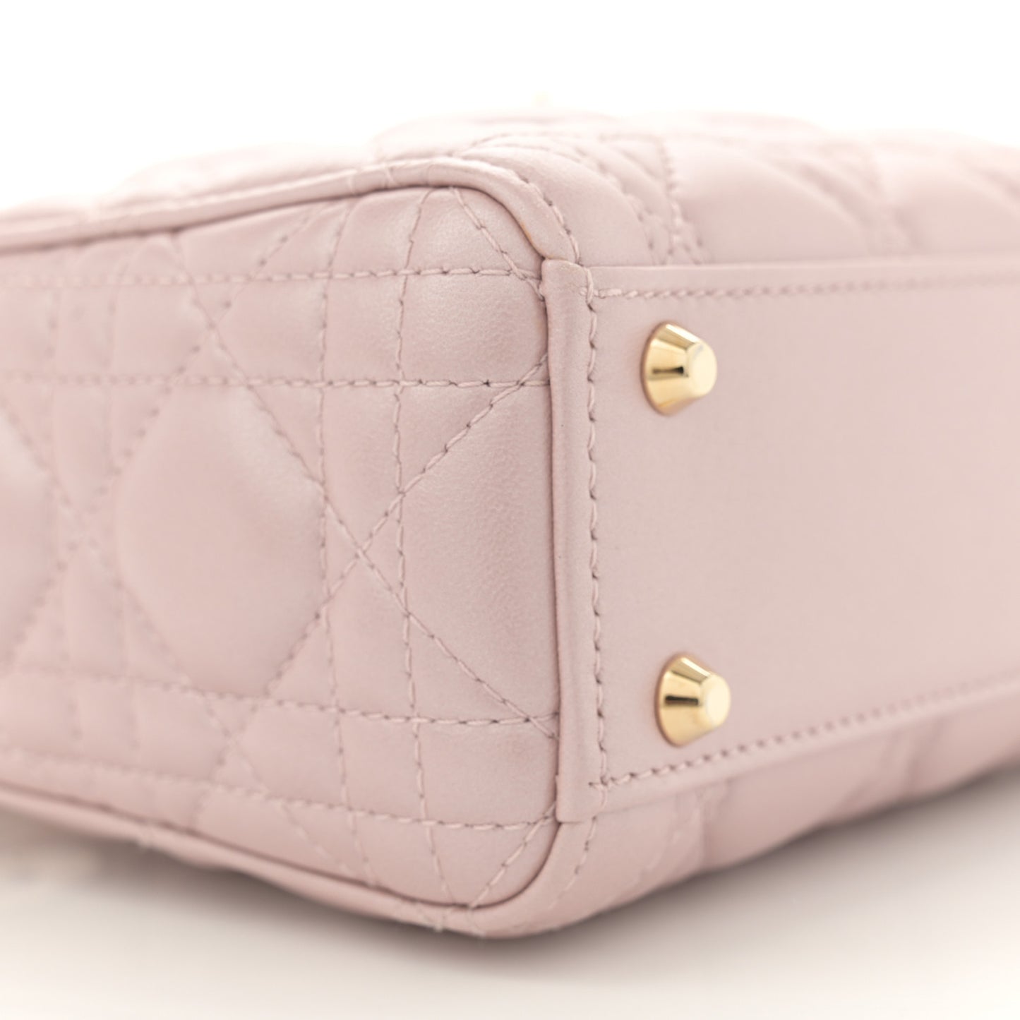 Metallic Lambskin Cannage Mini Lady Dior Lotus