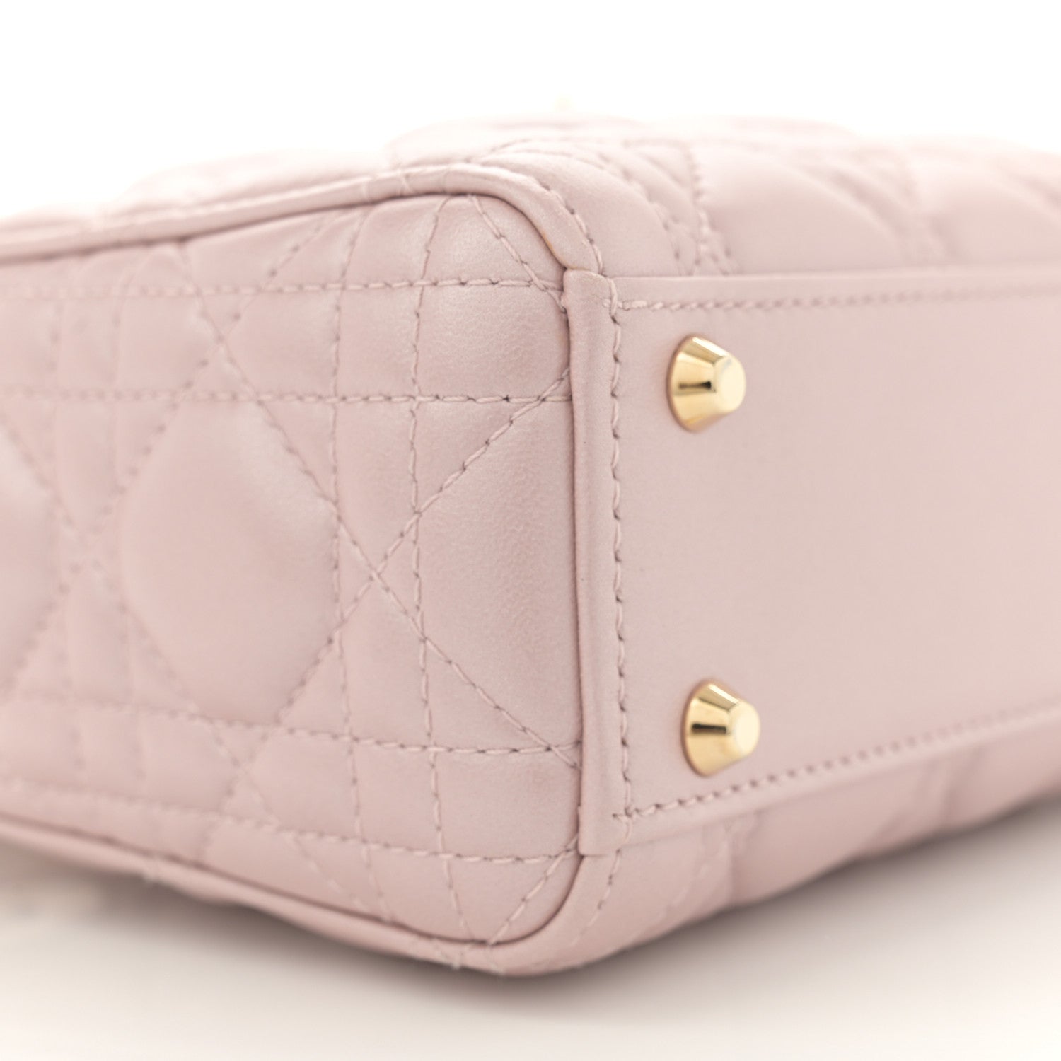 Christian Dior Metallic Lambskin Cannage Mini Lady Dior Lotus 8 of 10