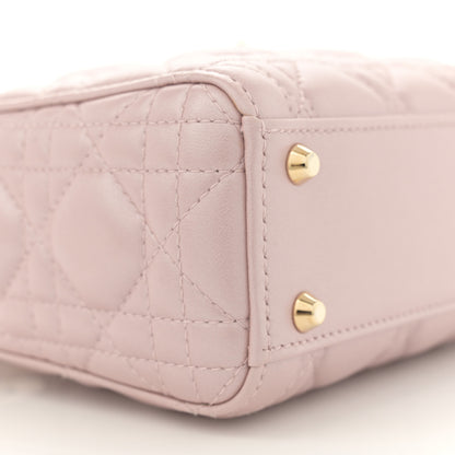 Christian Dior Metallic Lambskin Cannage Mini Lady Dior Lotus 8 of 10