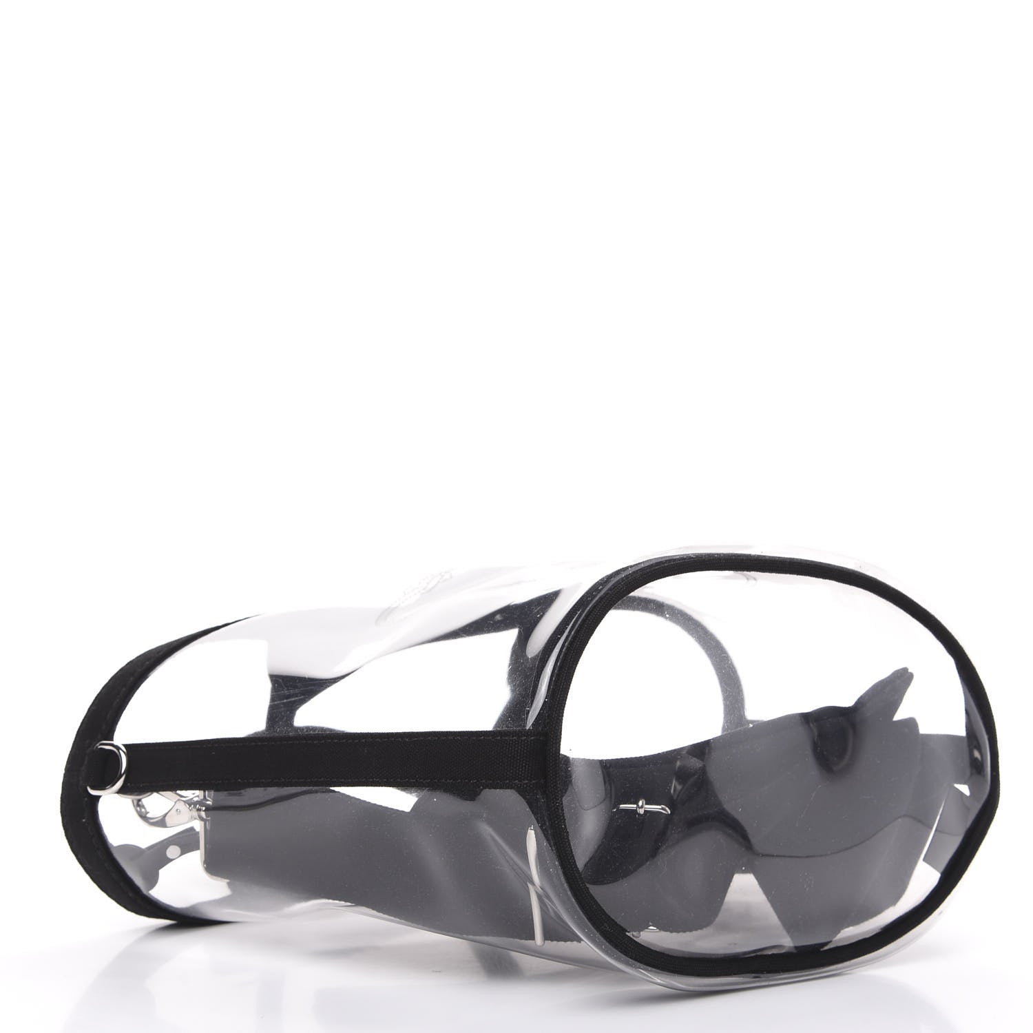 Prada Plexiglass Canapa Small Shopper Tote Black 3 of 7