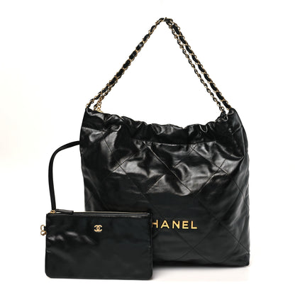 Chanel Shiny Calfskin Quilted Chanel 22 Black 3 of 12
