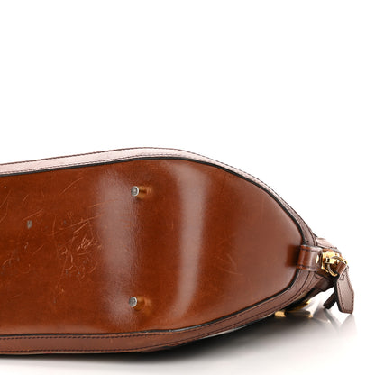 Burberry Bridle Calfskin House Check Small Orchard Bowling Bag Dark Tan 6 of 20