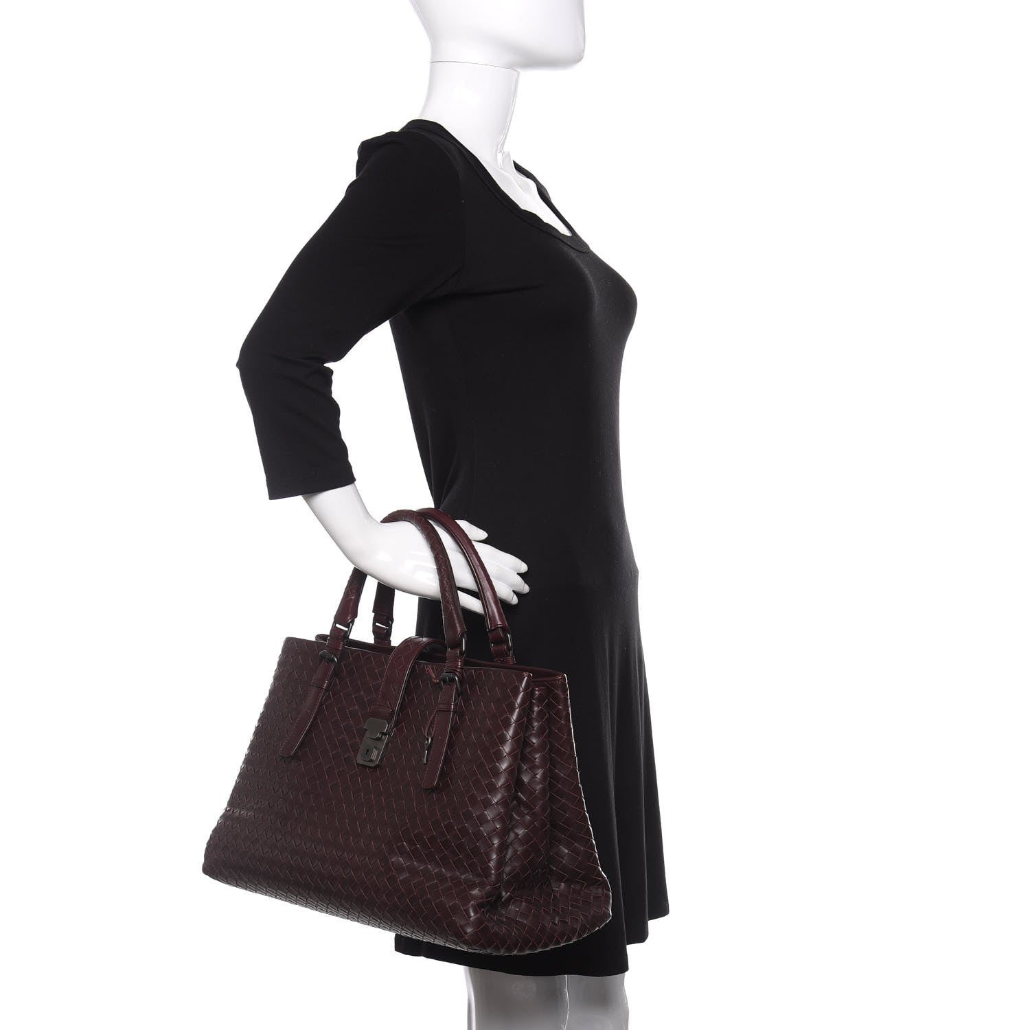 Bottega Veneta Nappa Intrecciato Medium Roma Tote Mahogany Brown 2 of 10