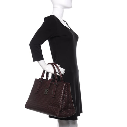 Bottega Veneta Nappa Intrecciato Medium Roma Tote Mahogany Brown 2 of 10