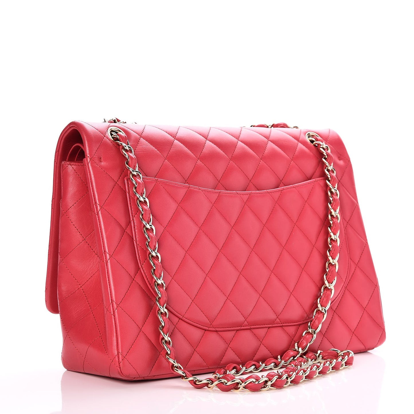 Lambskin Quilted Maxi Double Flap Red