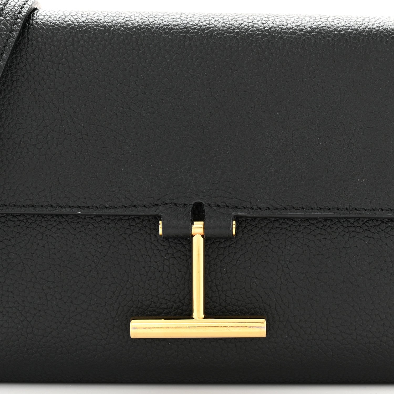 Tom Ford Calfskin T Clasp Tara Wallet On Strap Black 8 of 16