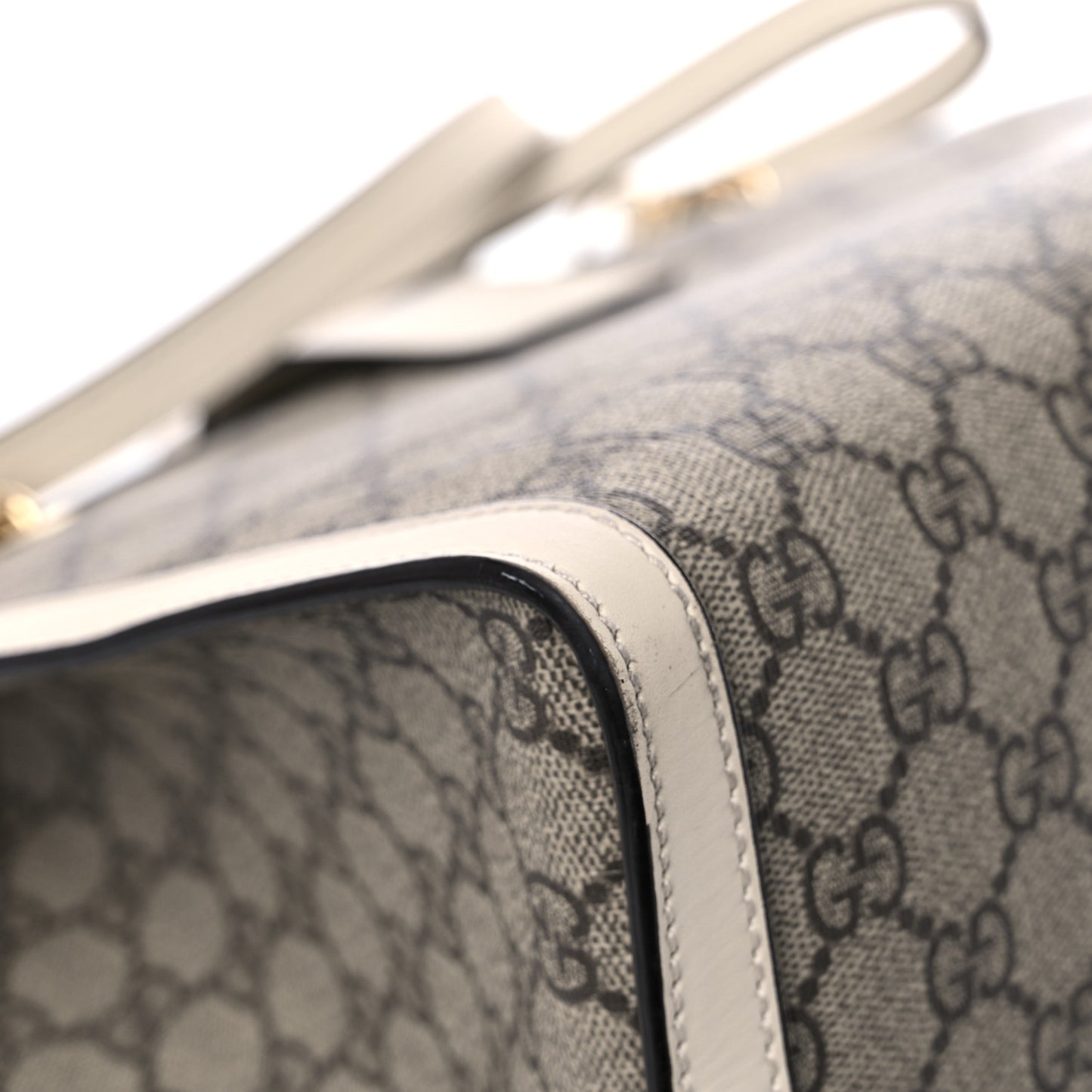 GG Supreme Monogram Medium Padlock Tote White