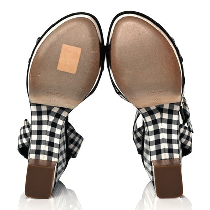 Louis Vuitton Gingham Platform Sandal 40 Blue White 5 of 8