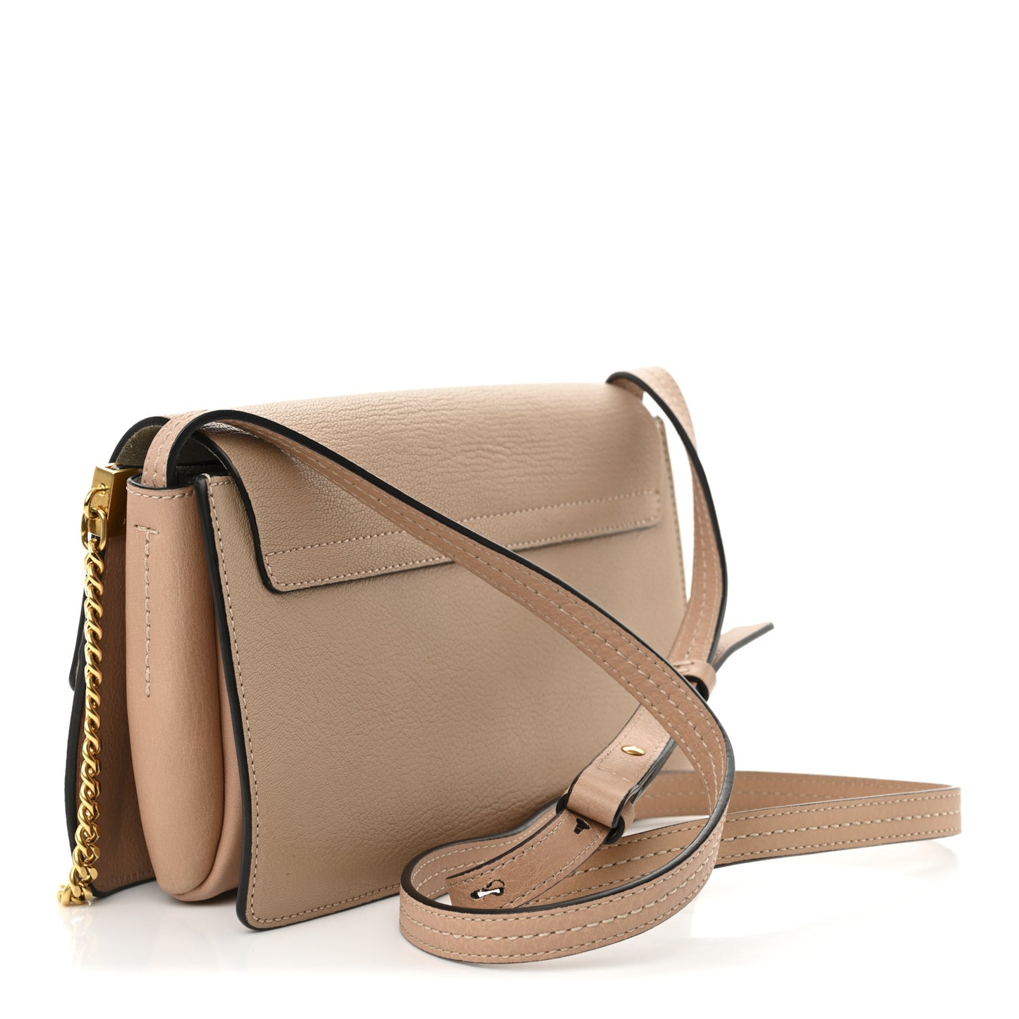 Goatskin Small Faye Shoulder Bag Biscotti Beige